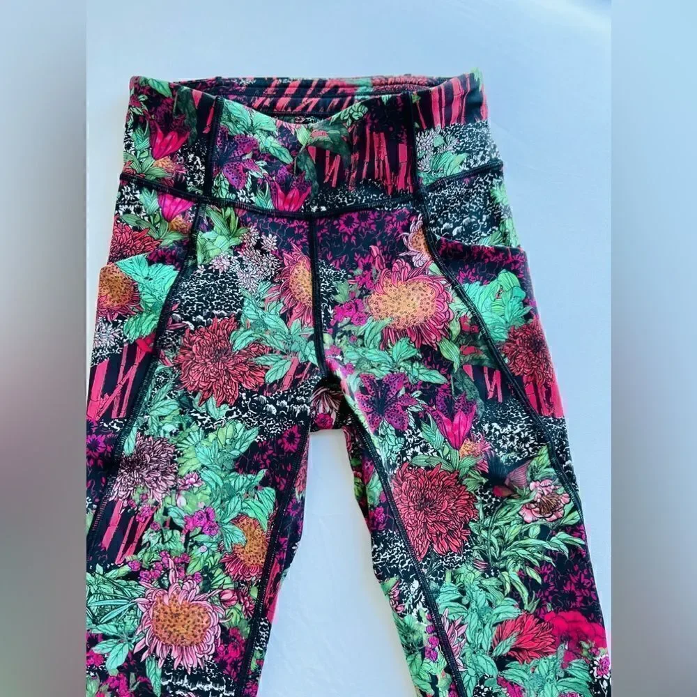 Lululemon Athletica RARE Time To Sweat Crop *23” Zen Garden Multi Size 4